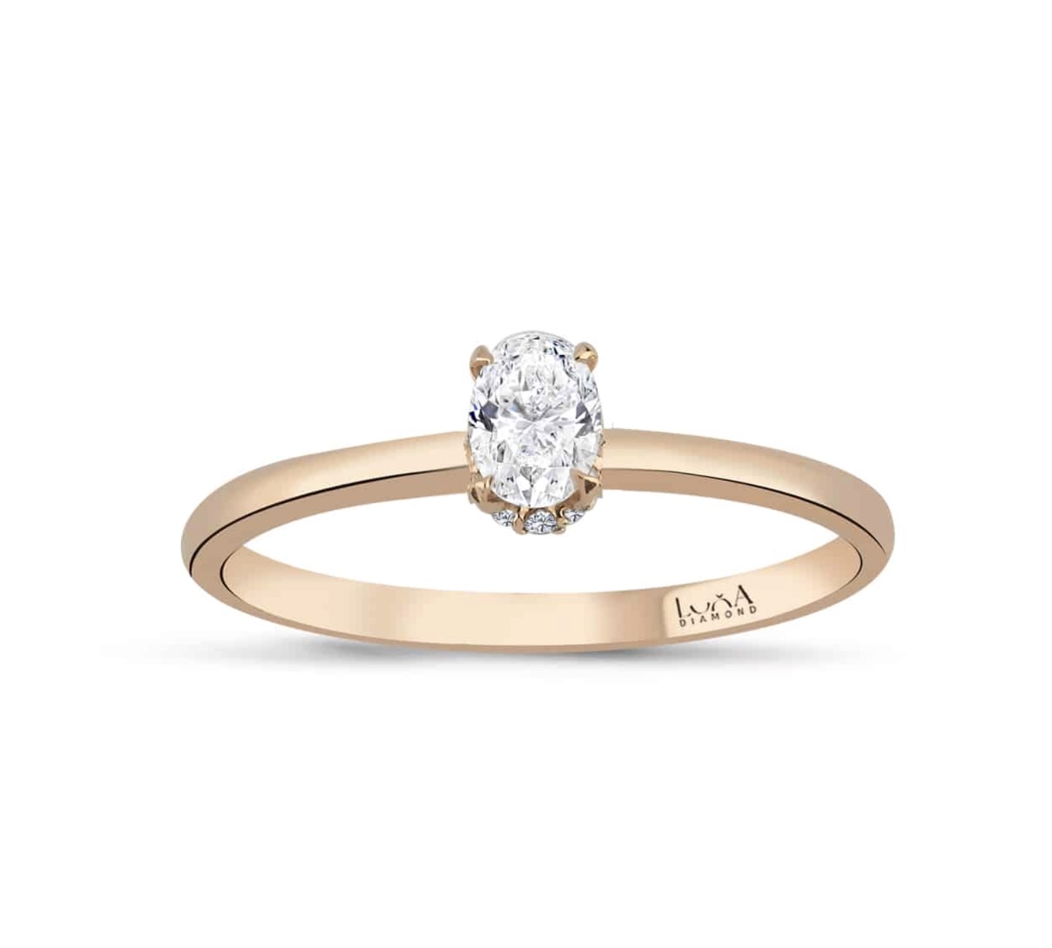 0.40 Karat IDL Sertifikalı Oval Rose Tektaş Pırlanta Yüzük