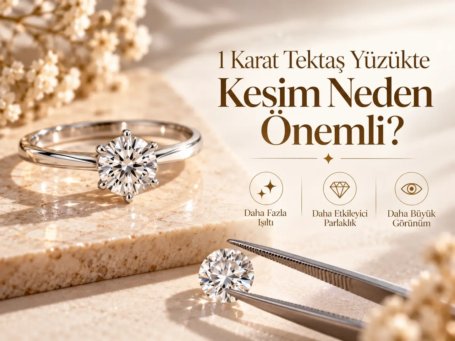 1 Karat Tektaş Yüzükte Kesim Neden Önemli?
