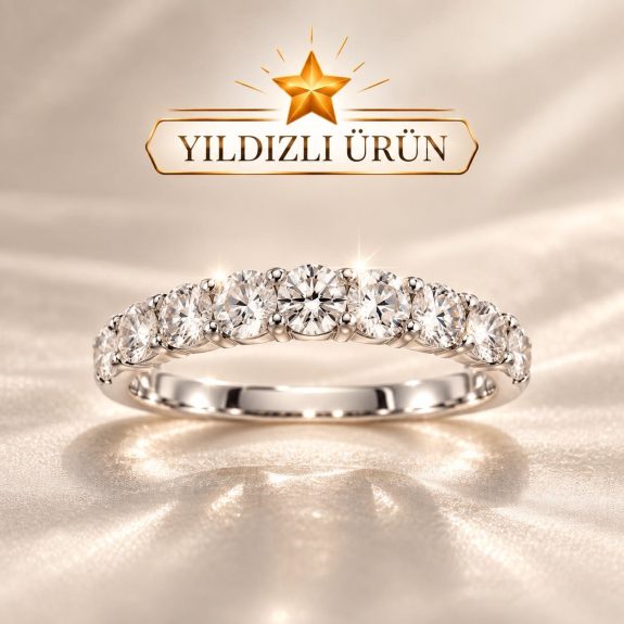 1.00 Karat Sertifikalı Yarımtur Pırlanta Yüzük