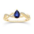 0.30 Karat Pırlantalı Safir Yüzük