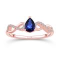 0.30 Karat Pırlantalı Safir Yüzük