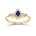 0.40 Karat Pırlantalı Safir Yüzük
