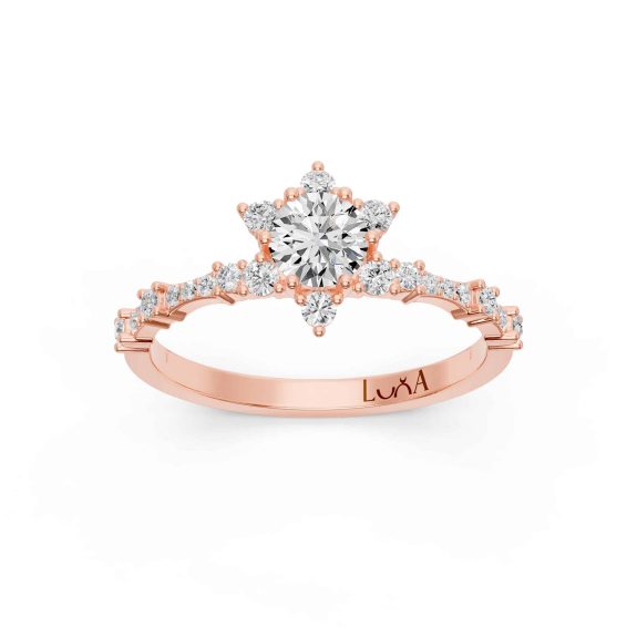 0.50 Karat Lotus Model HRD Sertifikalı Tasarım Pırlanta Yüzük
