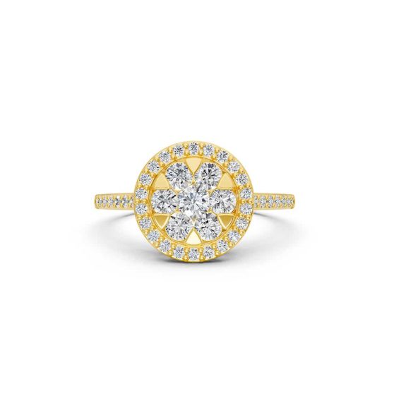 0.56 Karat IDL Sertifikalı Tasarım Coronet Yüzük