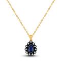 0.56 Karat IDL Sertifikalı Tasarım Elmas Safir Kolye