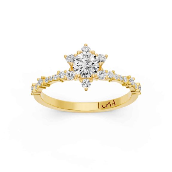 0.80 Karat IDL SERTİFİKALI Lotus Model Pırlantalı Yüzük