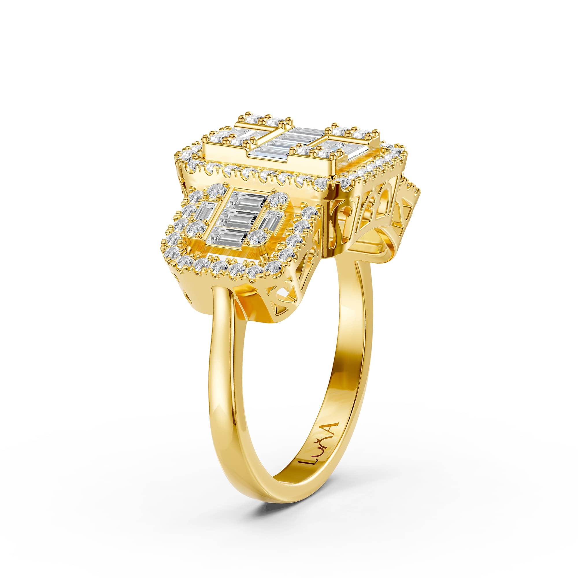 1.40 Karat IDL Sertifikalı Pırlanta Baget Yüzük