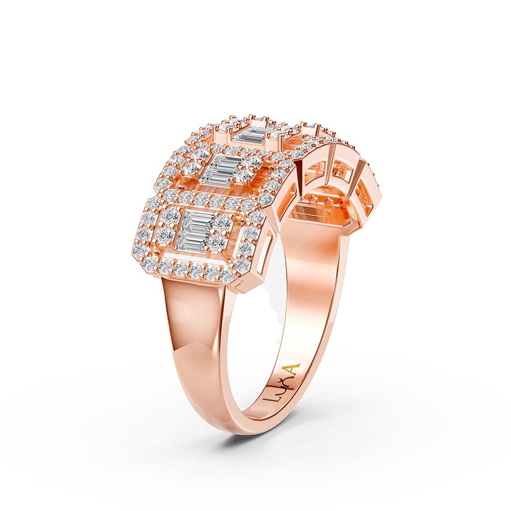 0.90 Karat IDL Sertifikalı Pırlanta Baget Yüzük