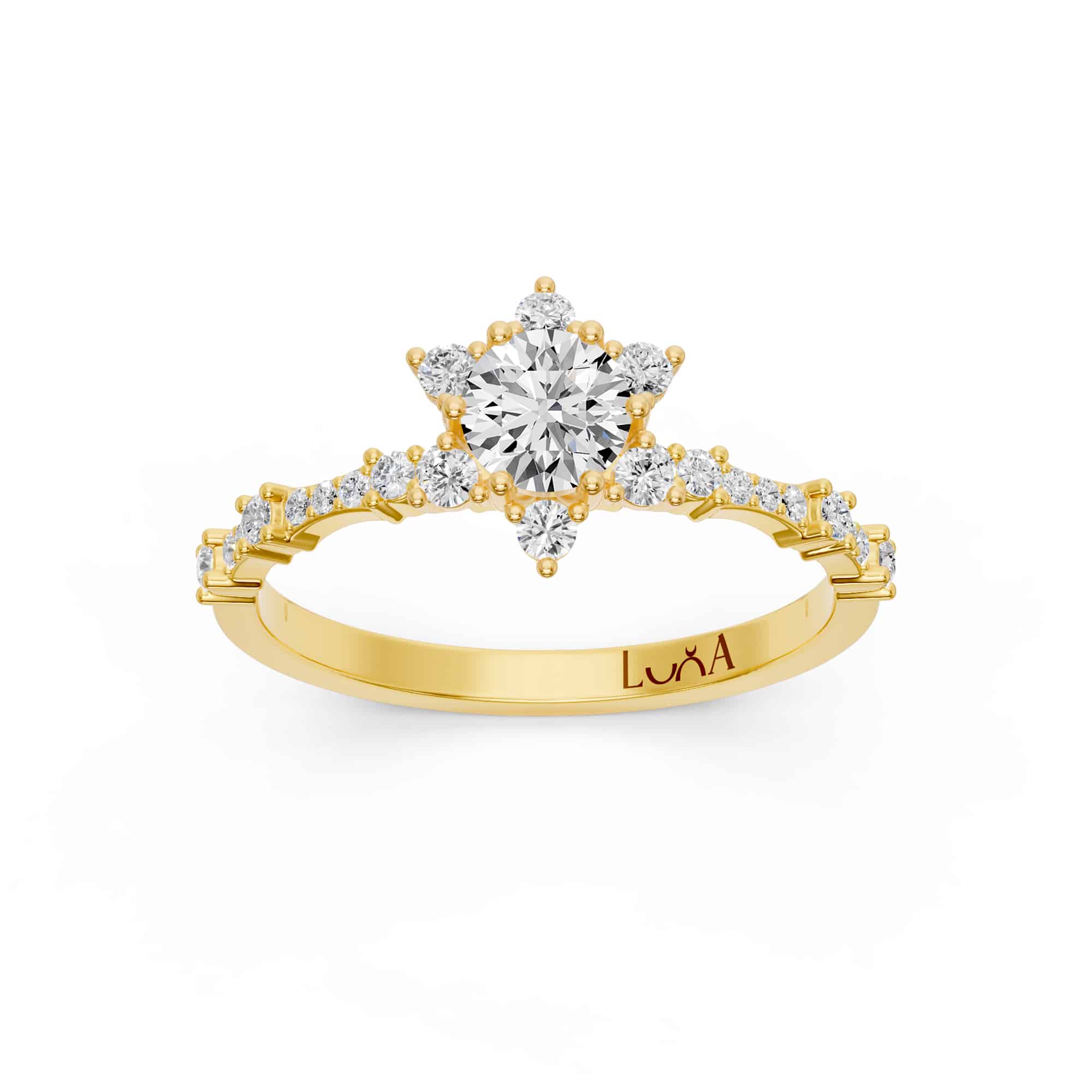 0.90 Karat IDL SERTİFİKALI Lotus Model  Pırlantalı Yüzük