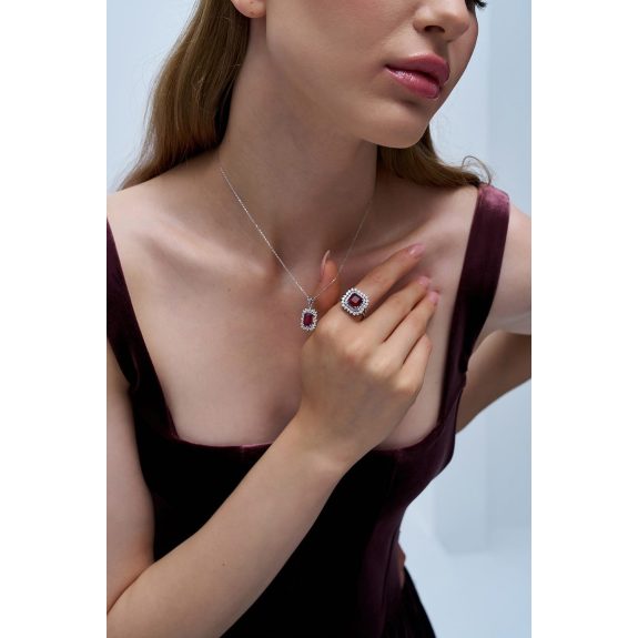 2.20 Karat IDL Sertifikalı Pırlanta Ruby Kolye