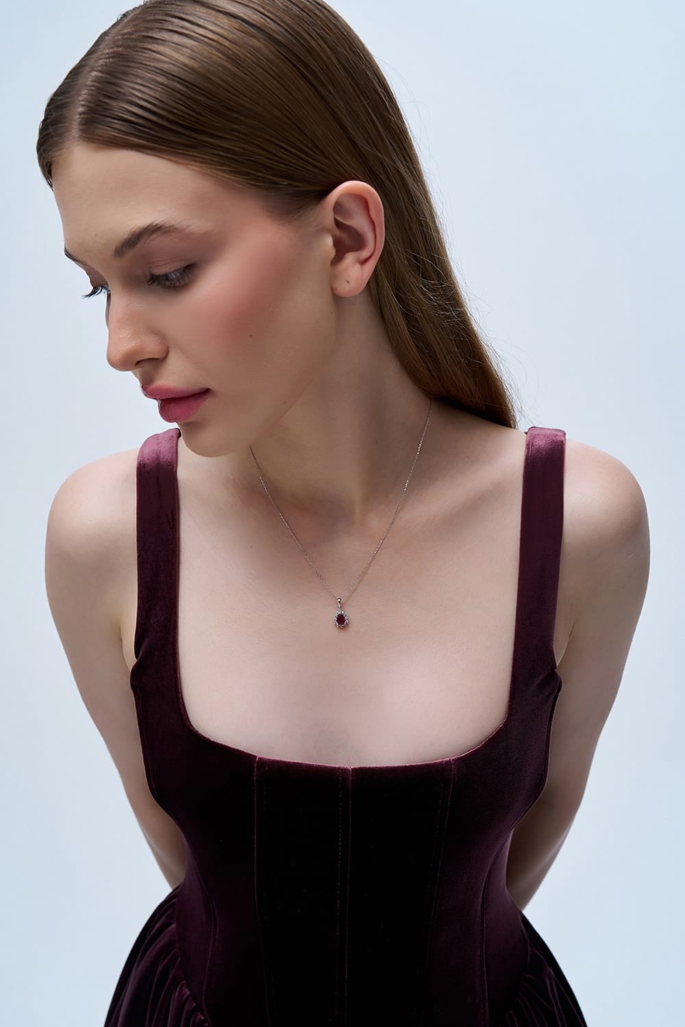 0.33 Karat IDL Sertifikalı Pırlanta Turmalin Kolye