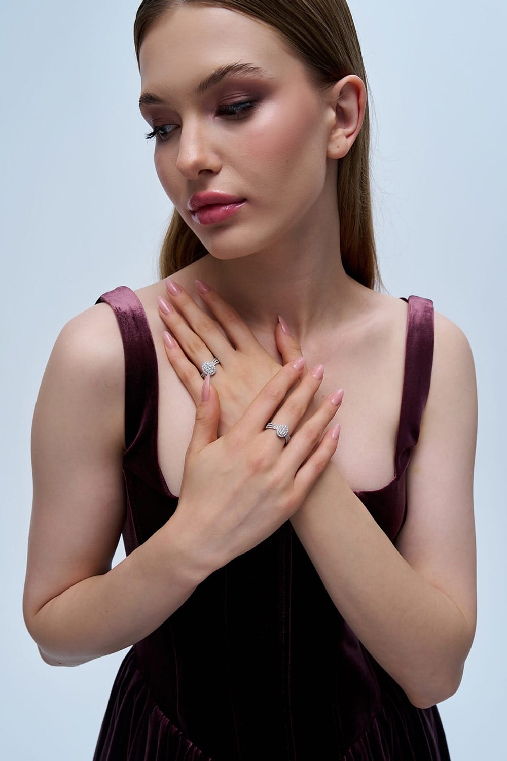 0.90 Karat IDL Sertifikalı Tasarım Pırlanta Coronet Yüzük