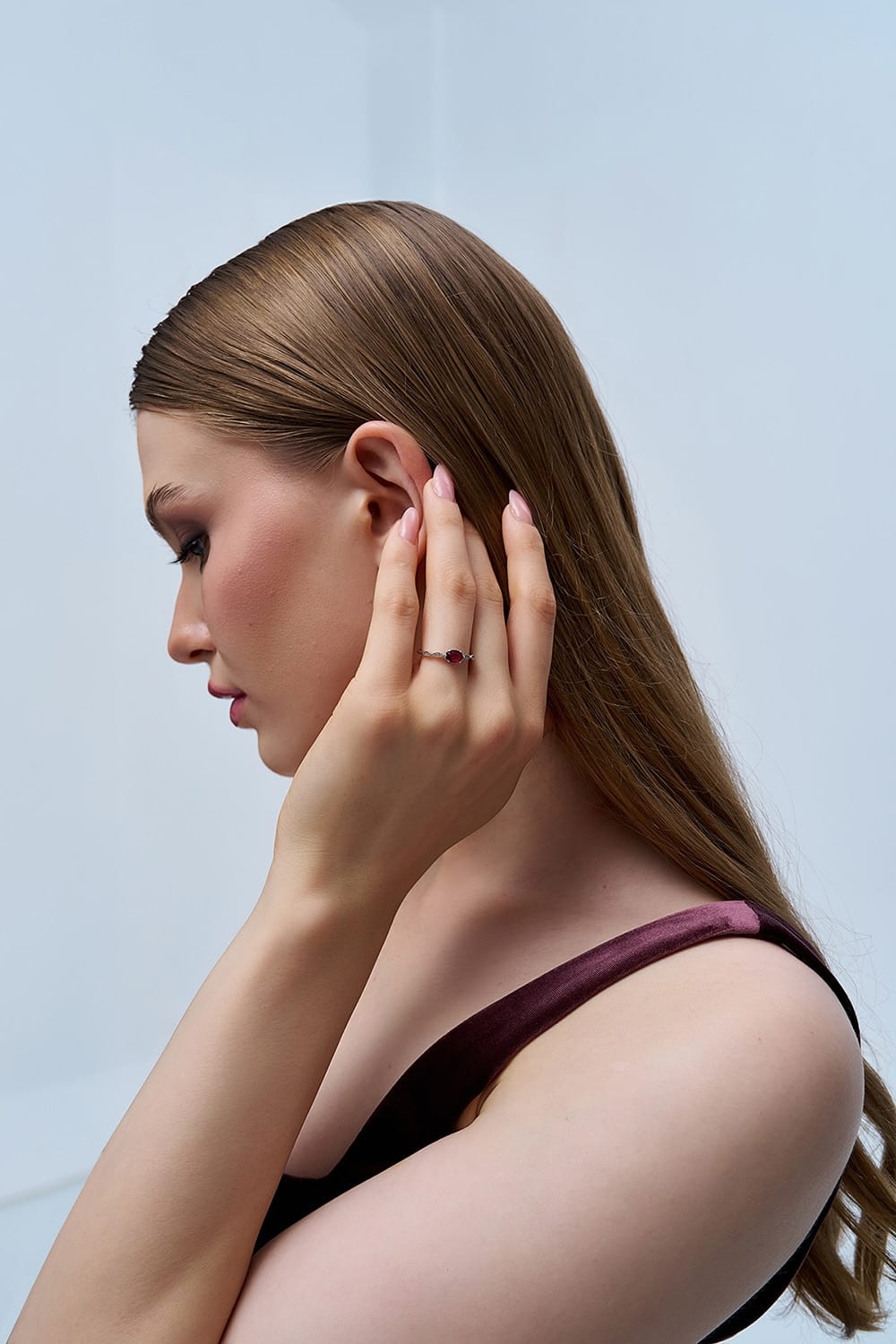 0.65 Karat IDL Sertifikalı Pırlanta Yakut Yüzük