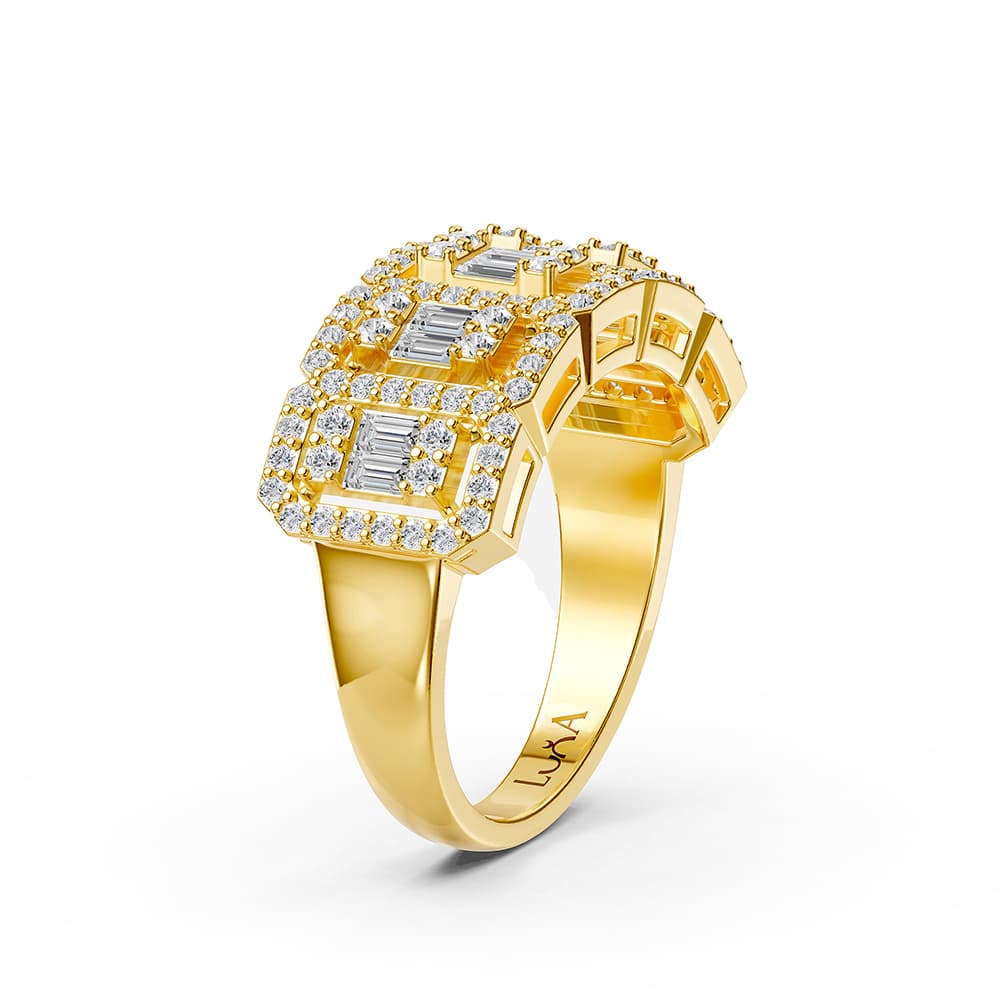 0.90 Karat IDL Sertifikalı Pırlanta Baget Yüzük