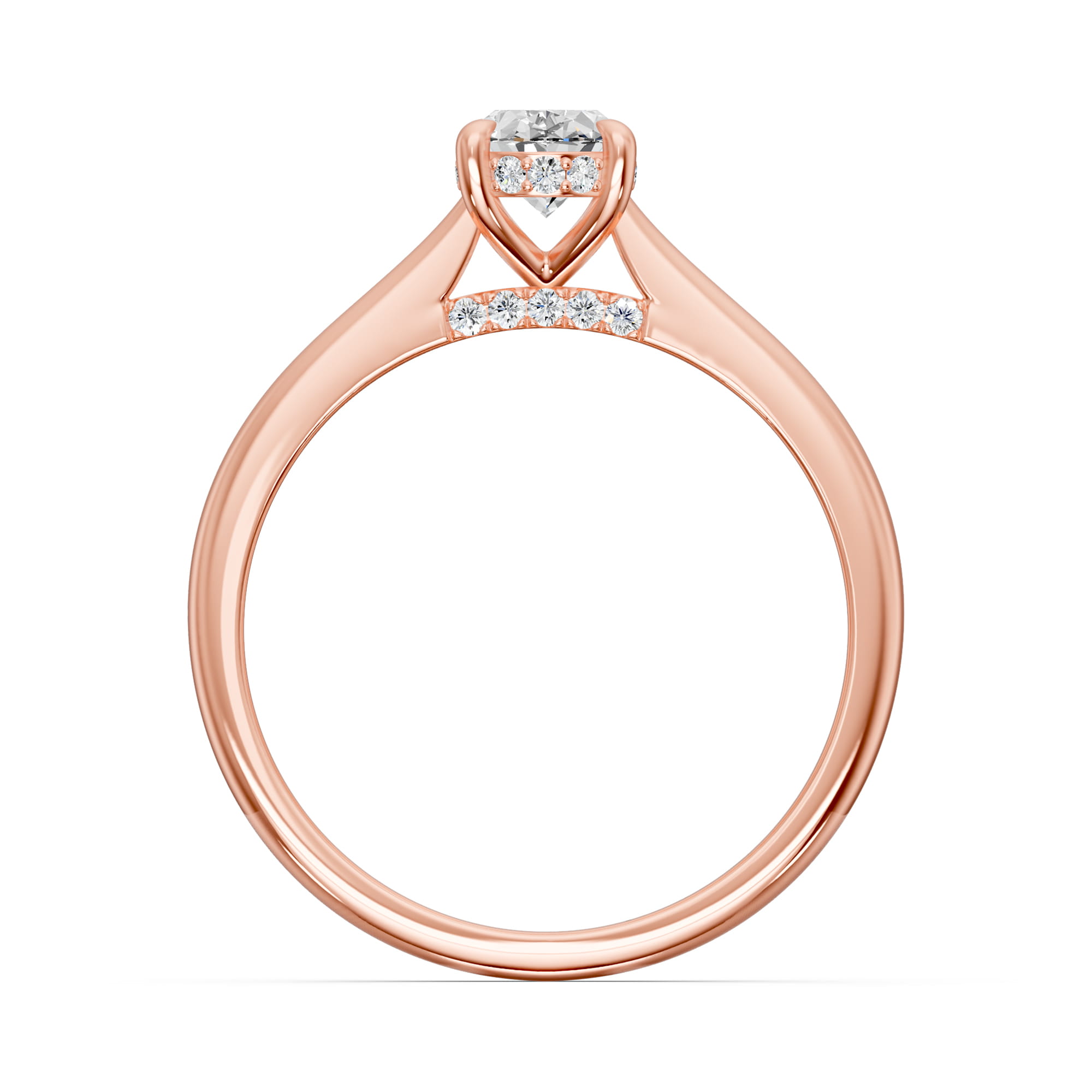 0.70 Karat HRD Sertifikalı Özel Tasarım Oval Pırlantalı Yüzük