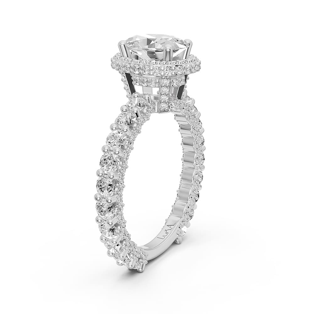 2.50 Karat HRD Sertifikalı Tasarım Oval Pırlanta Tektaş Yüzük