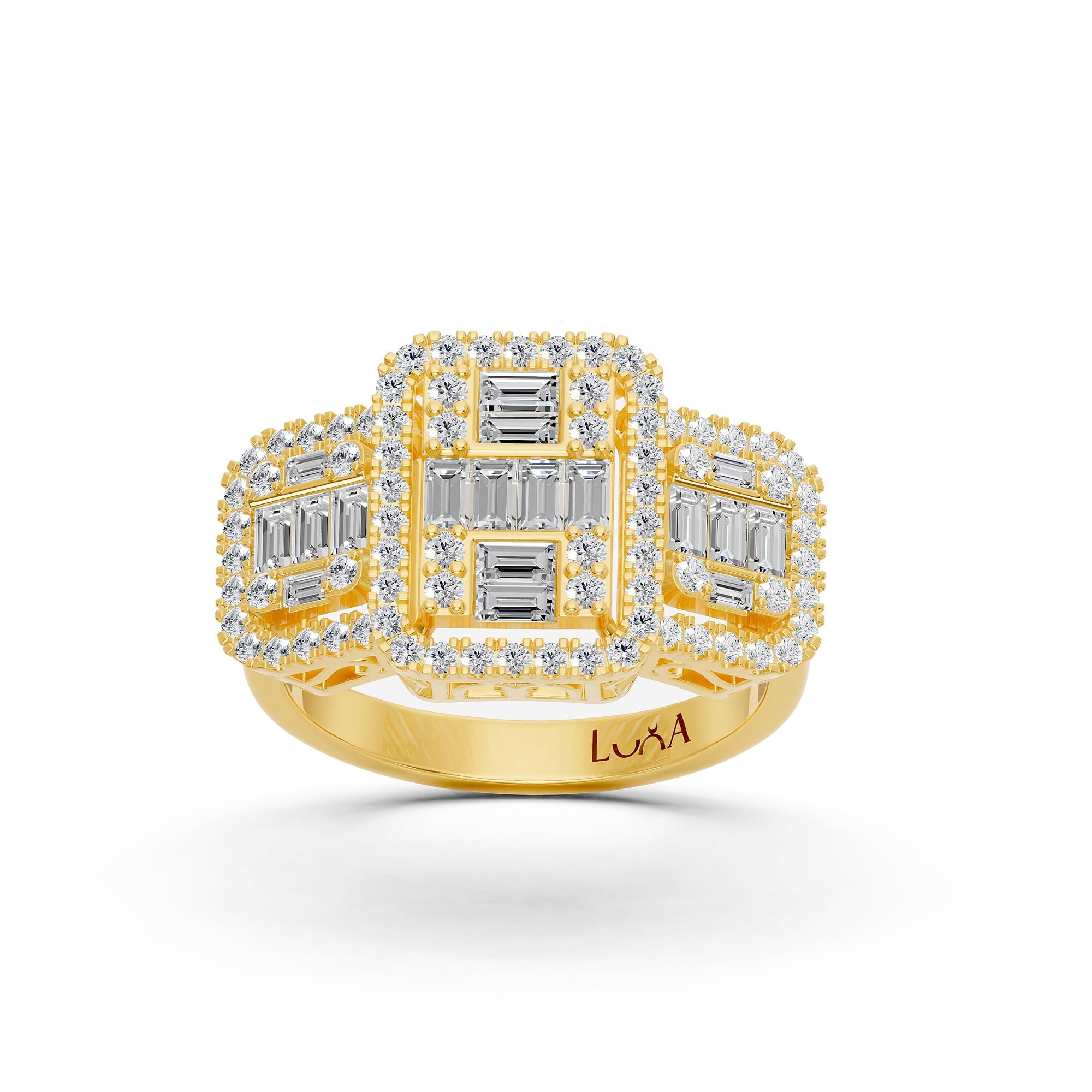 1.40 Karat IDL Sertifikalı Pırlanta Baget Yüzük