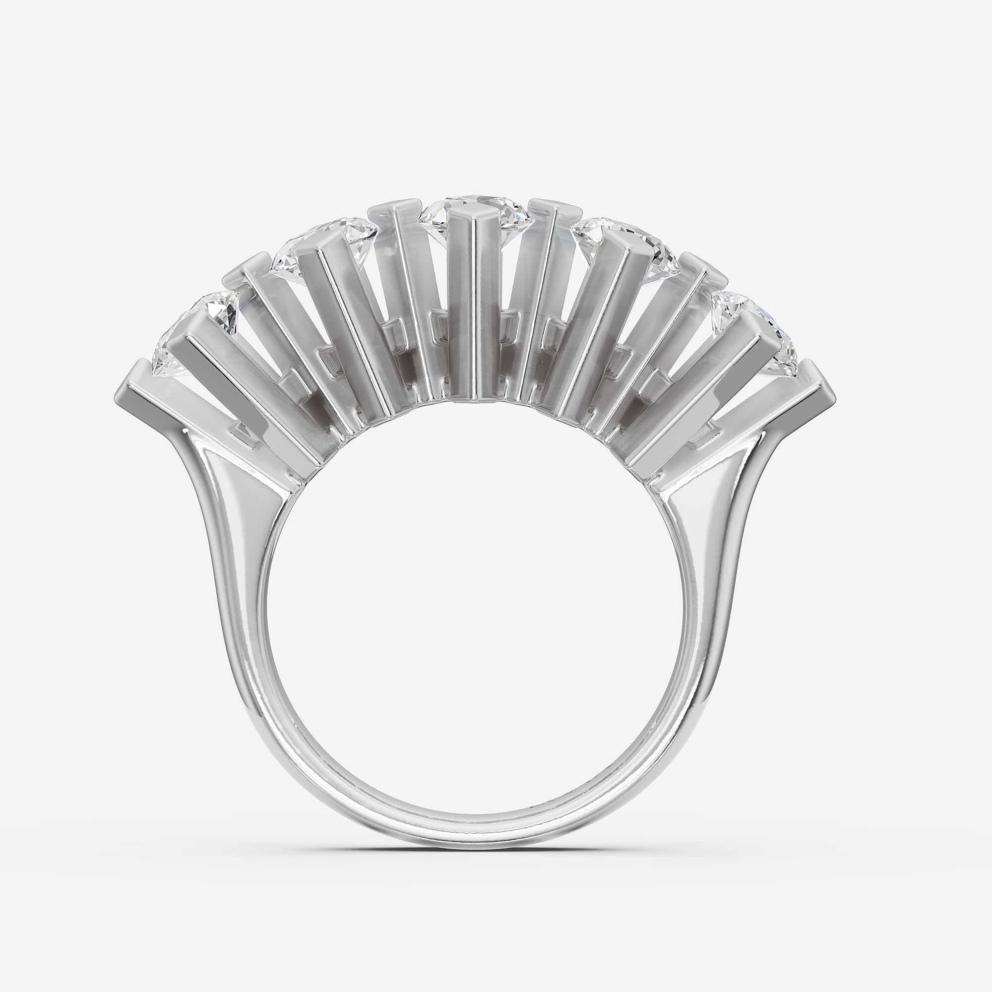 2.52 Karat HRD Sertifikalı Beştaş Pırlanta Yüzük