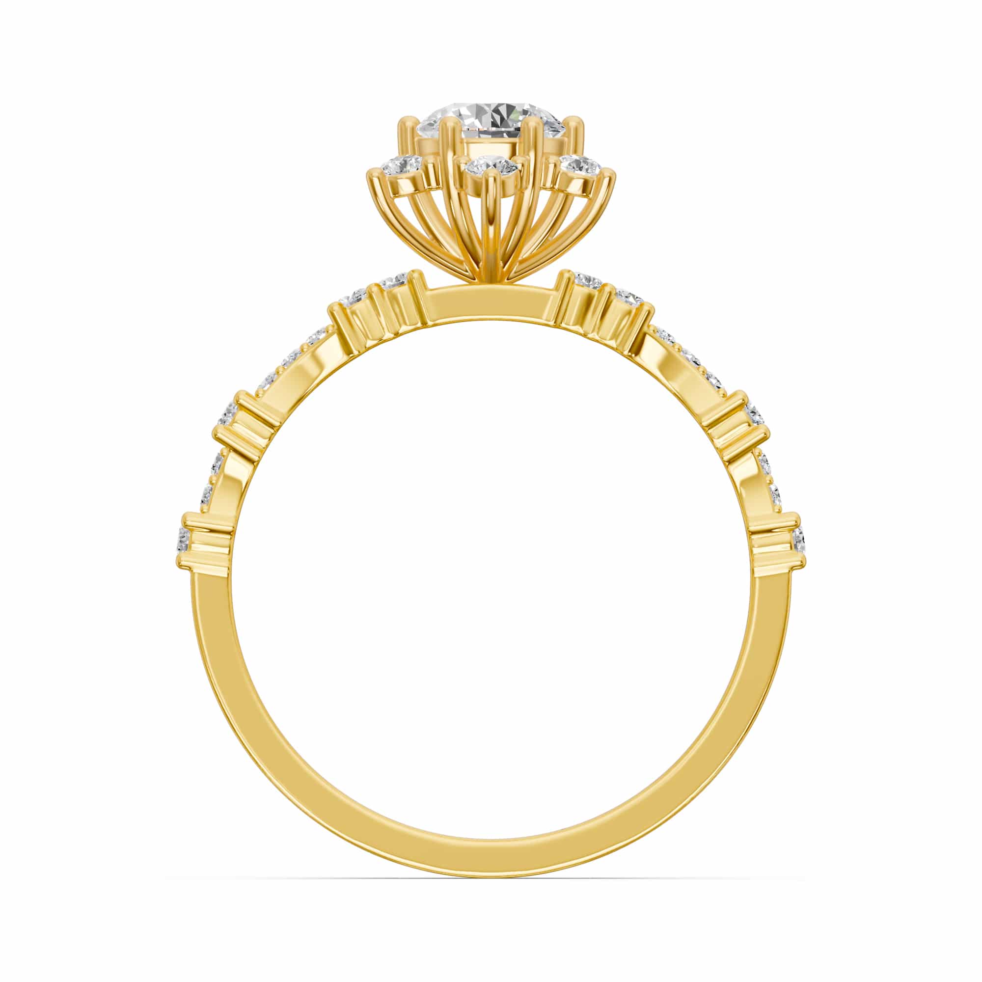 0.90 Karat IDL SERTİFİKALI Lotus Model  Pırlantalı Yüzük