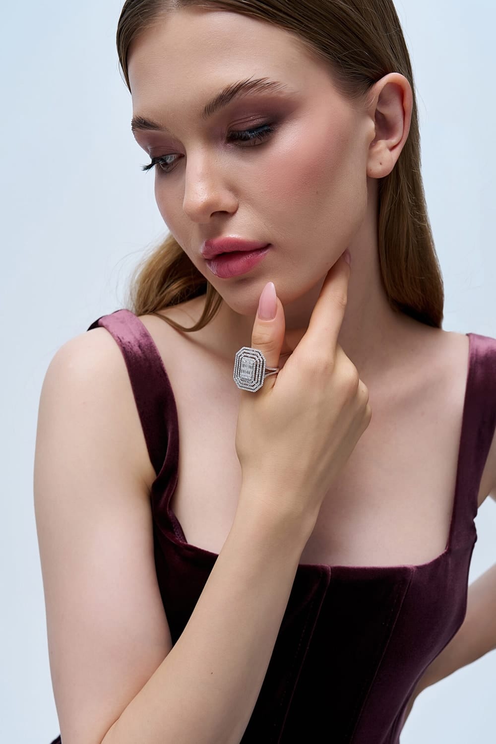 1.57 Karat IDL Sertifikalı Pırlanta Baget Yüzük