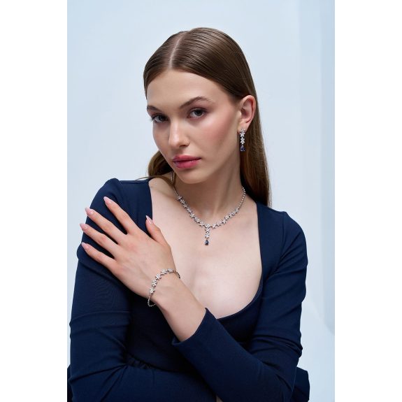 7.92 Karat IDL Sertifikalı Tasarım Pırlanta Safir Gerdanlık