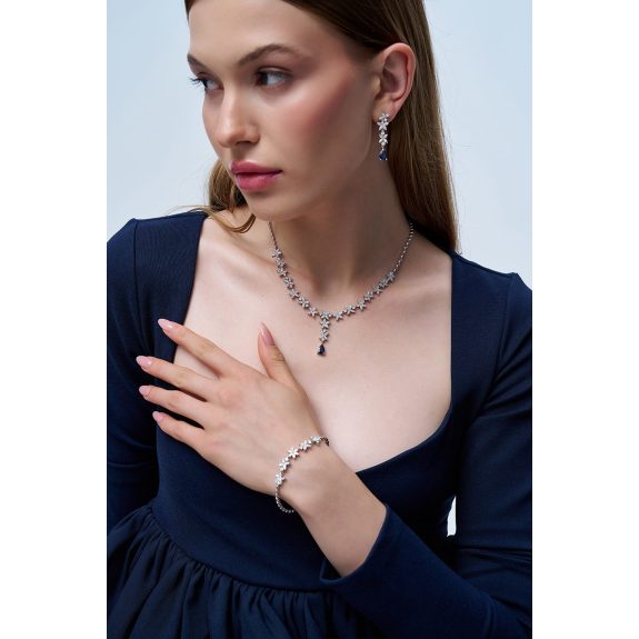 7.92 Karat IDL Sertifikalı Tasarım Pırlanta Safir Gerdanlık