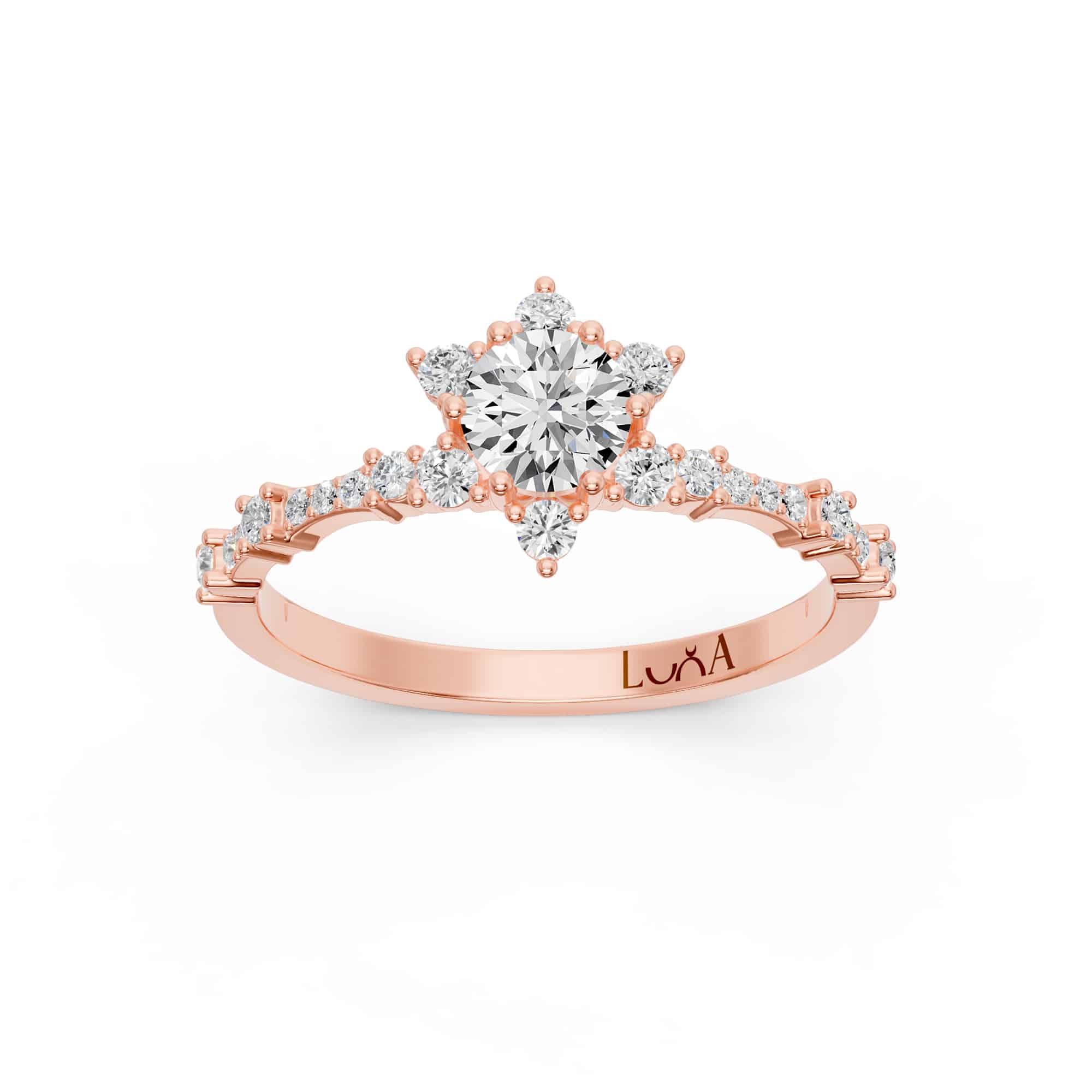 0.90 Karat IDL SERTİFİKALI Lotus Model  Pırlantalı Yüzük