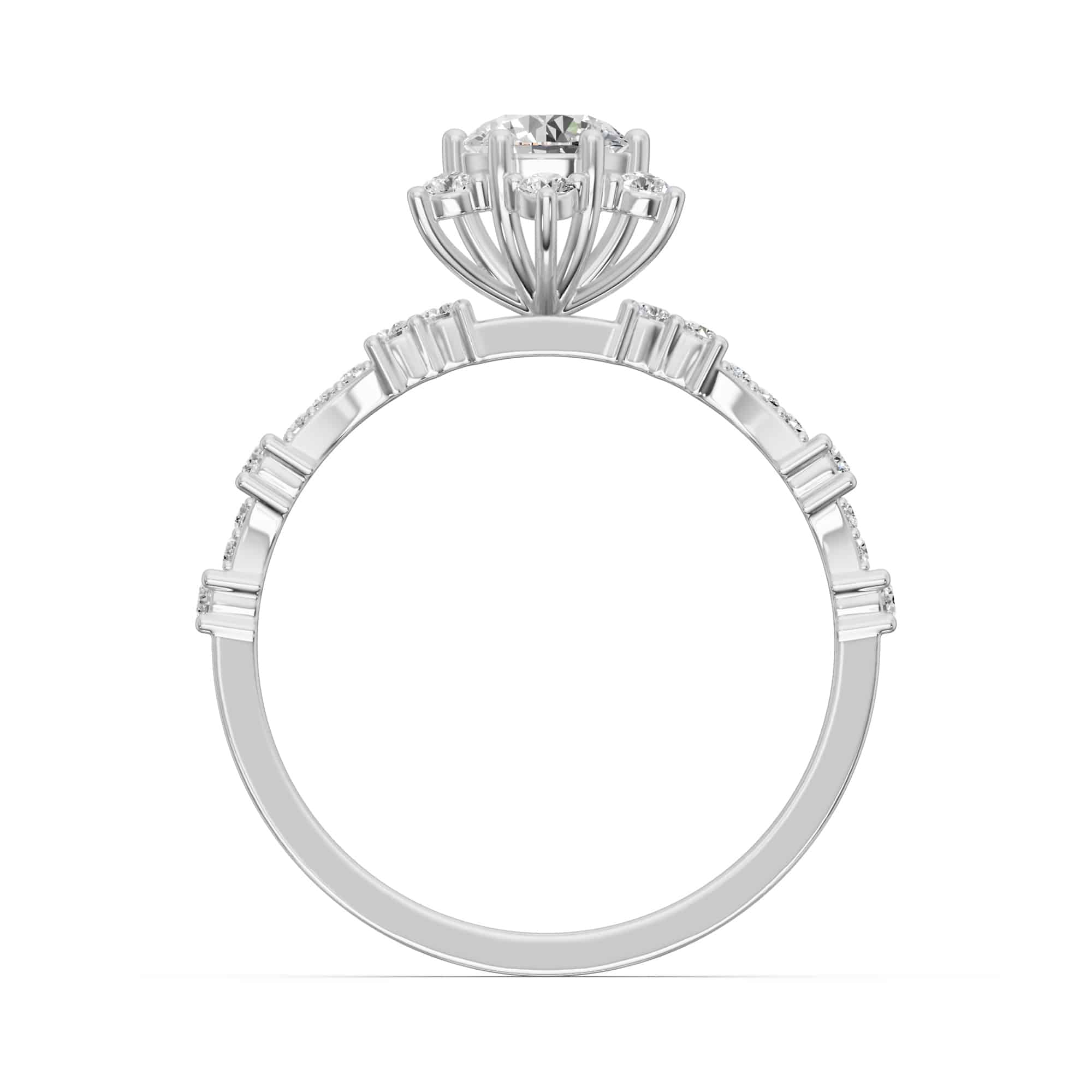 0.90 Karat IDL SERTİFİKALI Lotus Model  Pırlantalı Yüzük