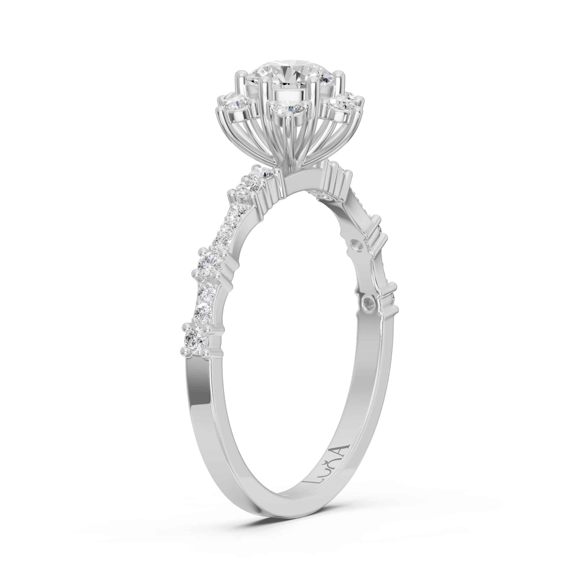 0.90 Karat IDL SERTİFİKALI Lotus Model  Pırlantalı Yüzük