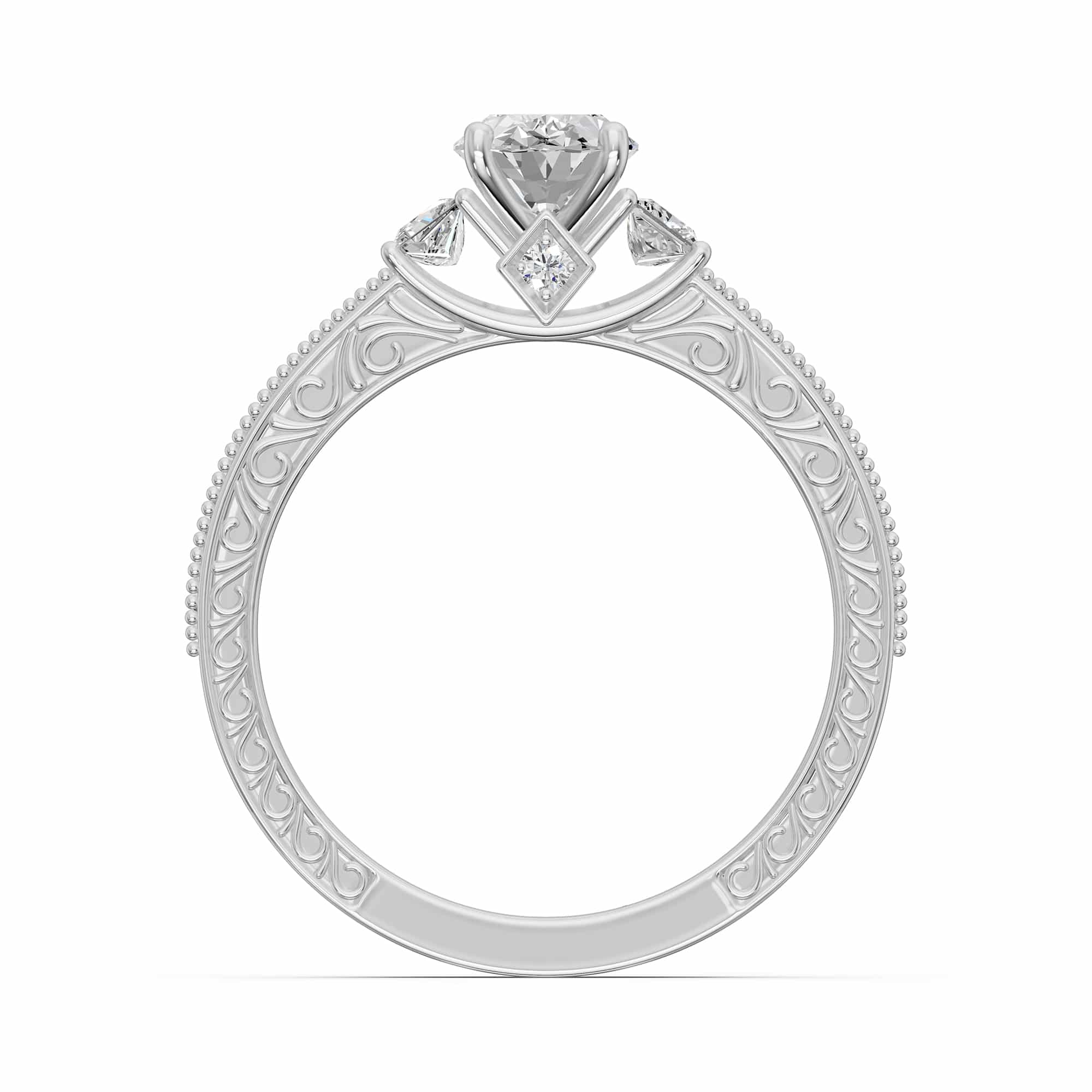 1.46 Karat HRD Sertifikalı Özel Tasarım Oval Pırlanta Yüzük