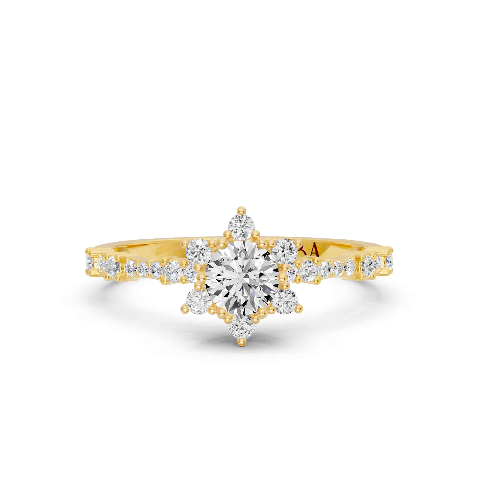 0.90 Karat IDL SERTİFİKALI Lotus Model  Pırlantalı Yüzük