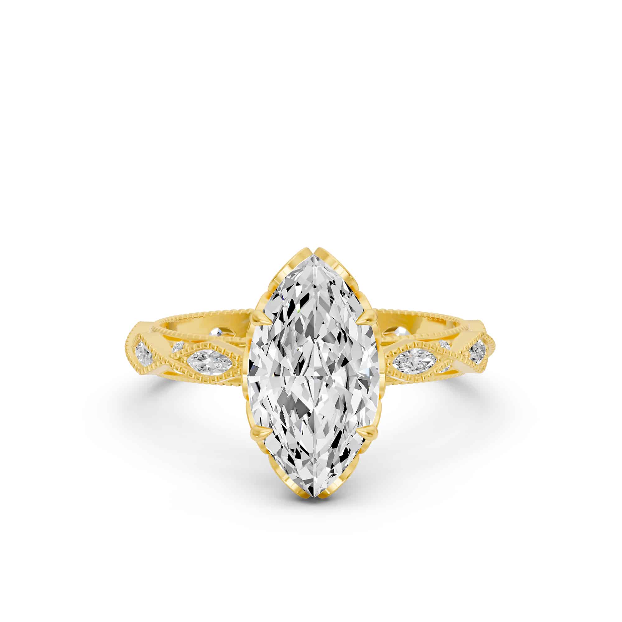 1.41 Karat HRD Sertifikalı Markiz Pırlantalı Yüzük