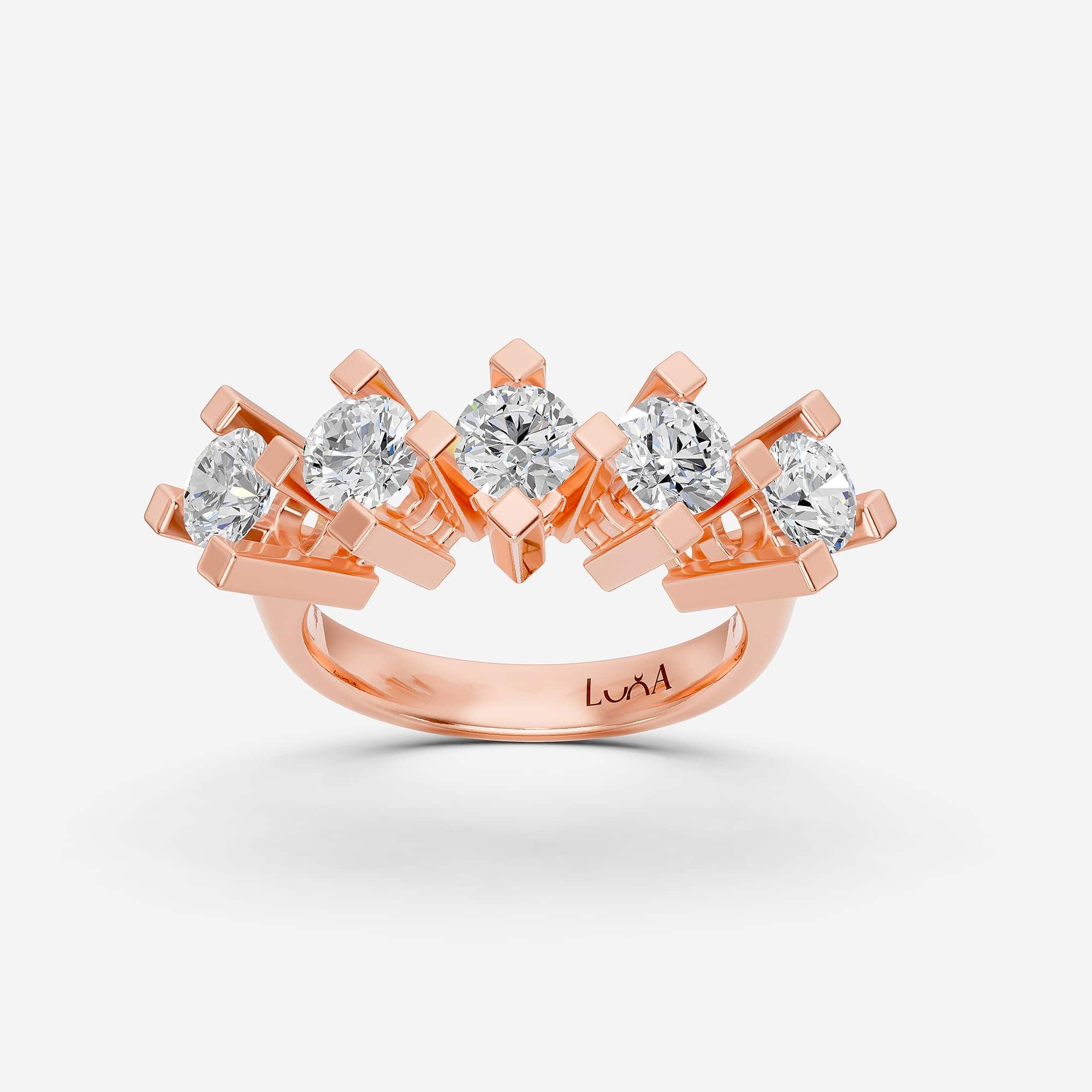 2.52 Karat HRD Sertifikalı Beştaş Pırlanta Yüzük