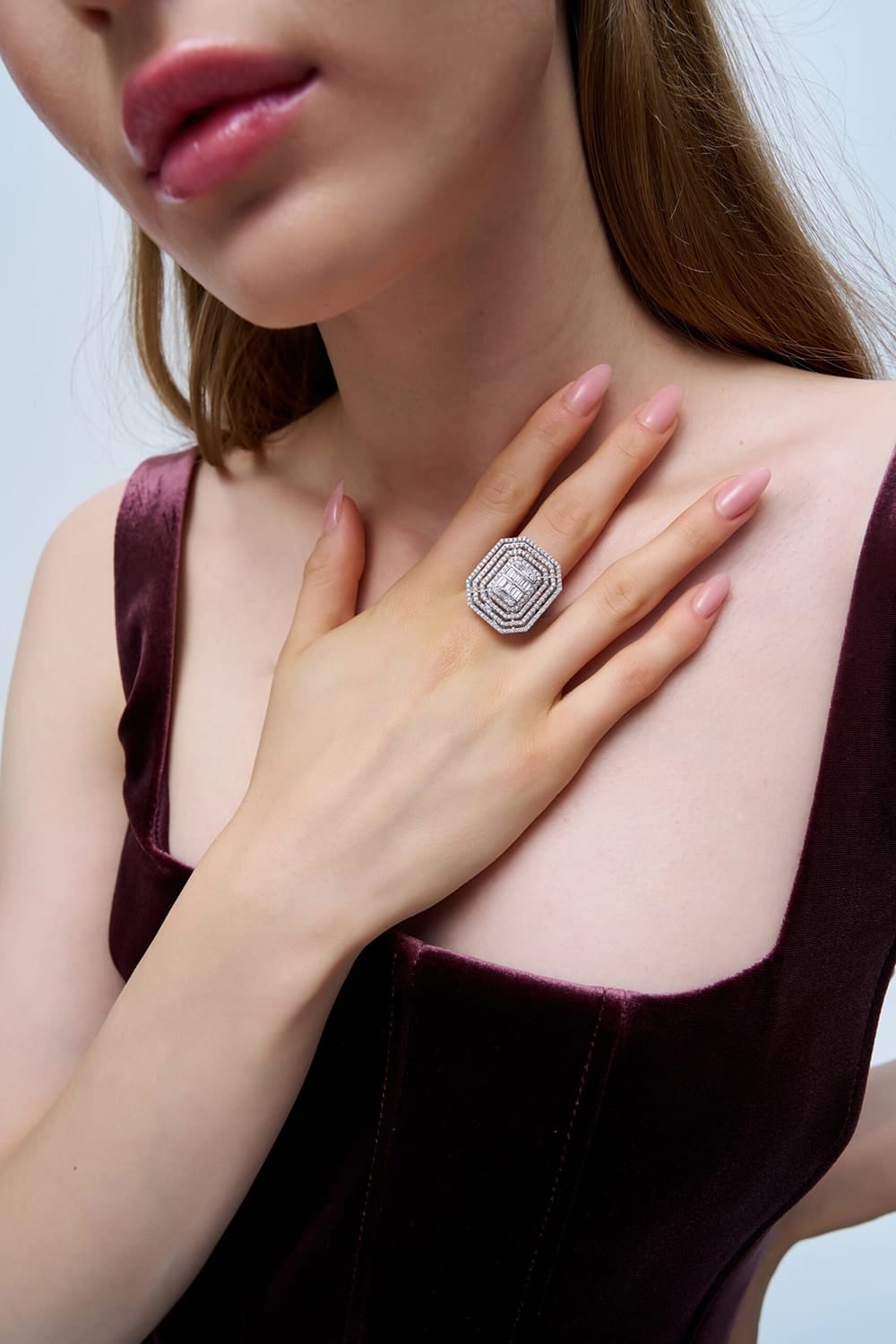 1.57 Karat IDL Sertifikalı Pırlanta Baget Yüzük