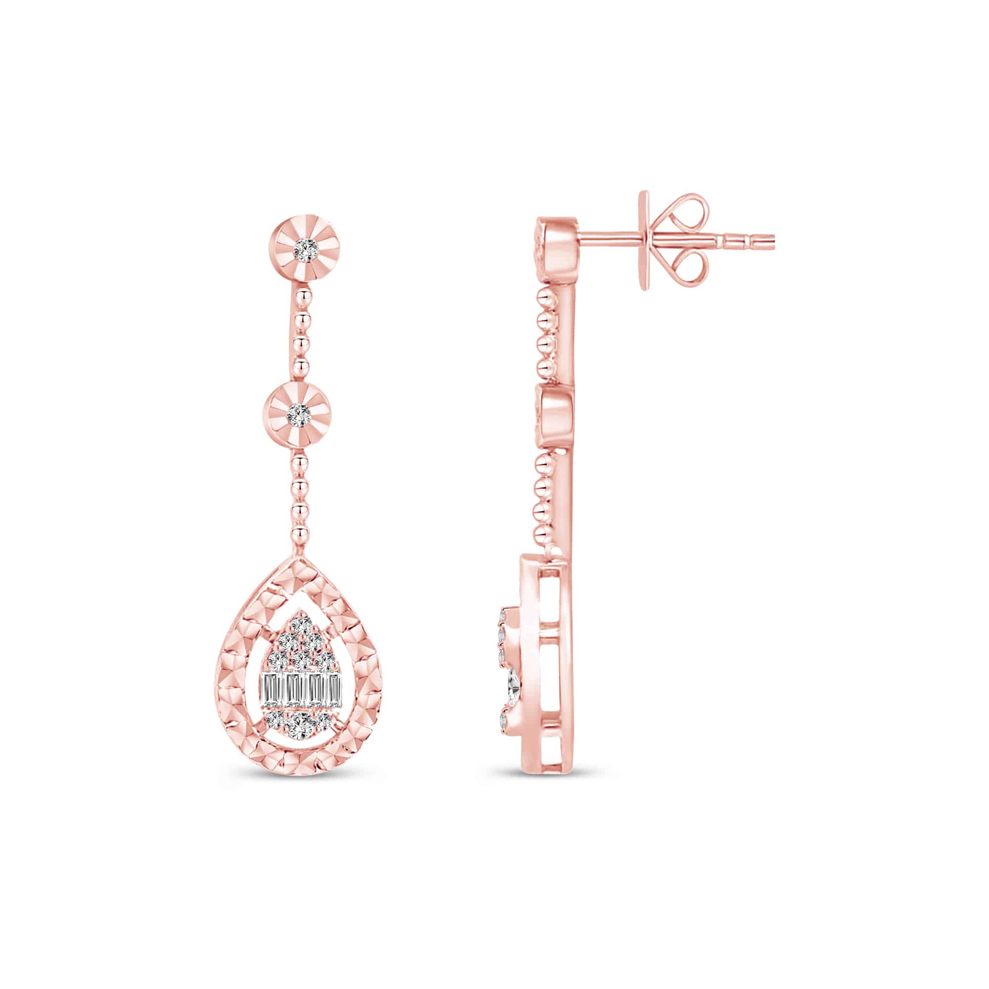 0.26 Karat Baget Pırlanta Küpe