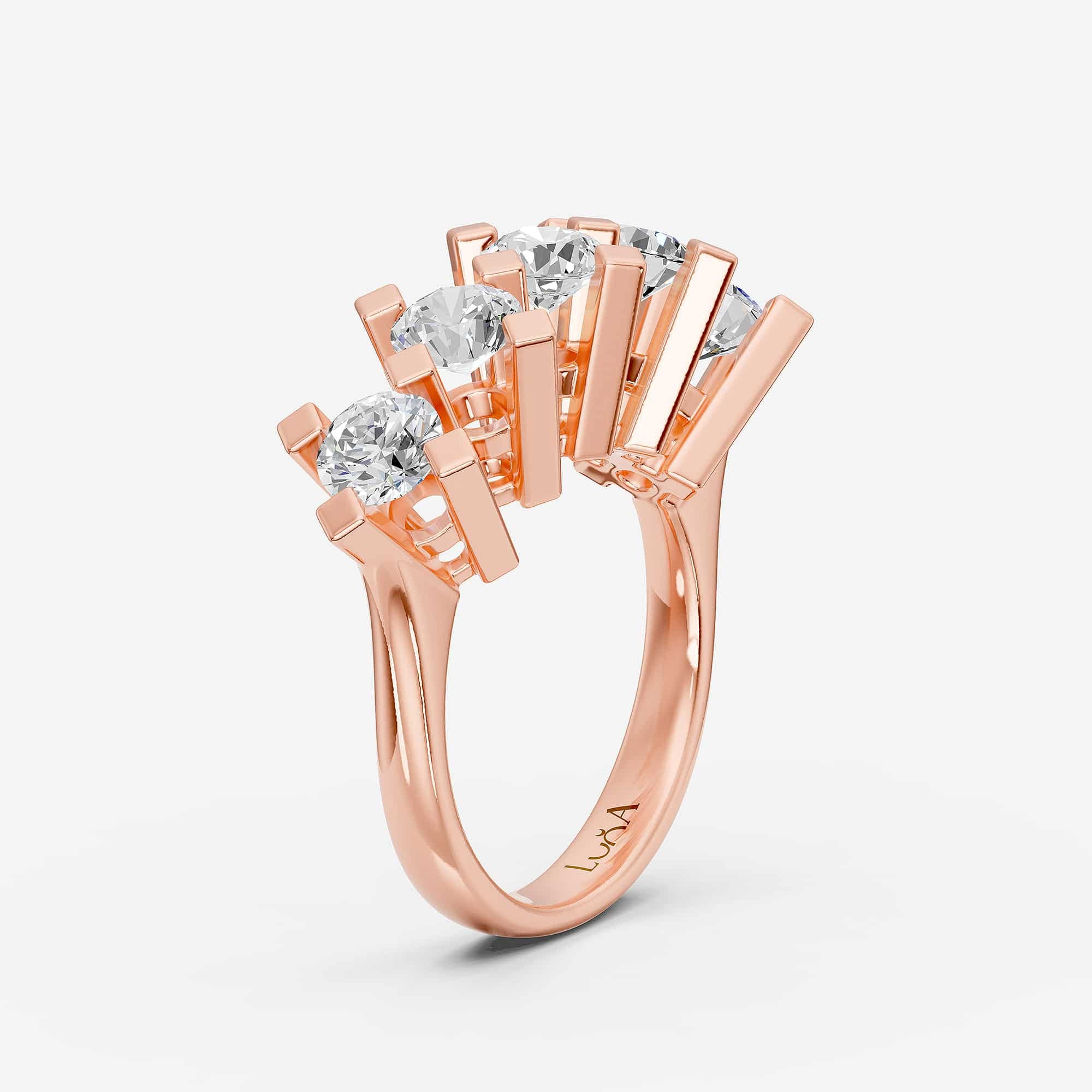 2.52 Karat HRD Sertifikalı Beştaş Pırlanta Yüzük