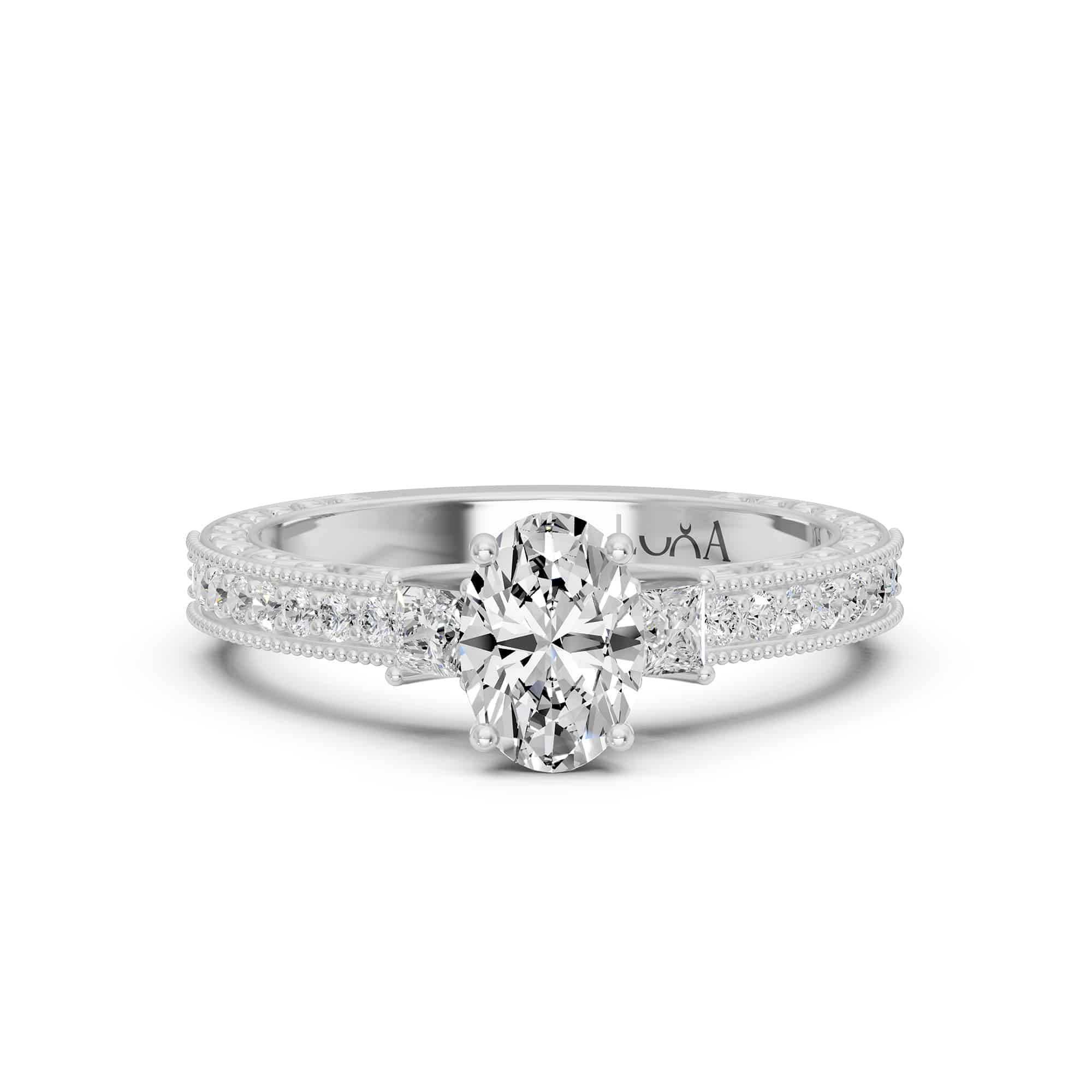 1.46 Karat HRD Sertifikalı Özel Tasarım Oval Pırlanta Yüzük