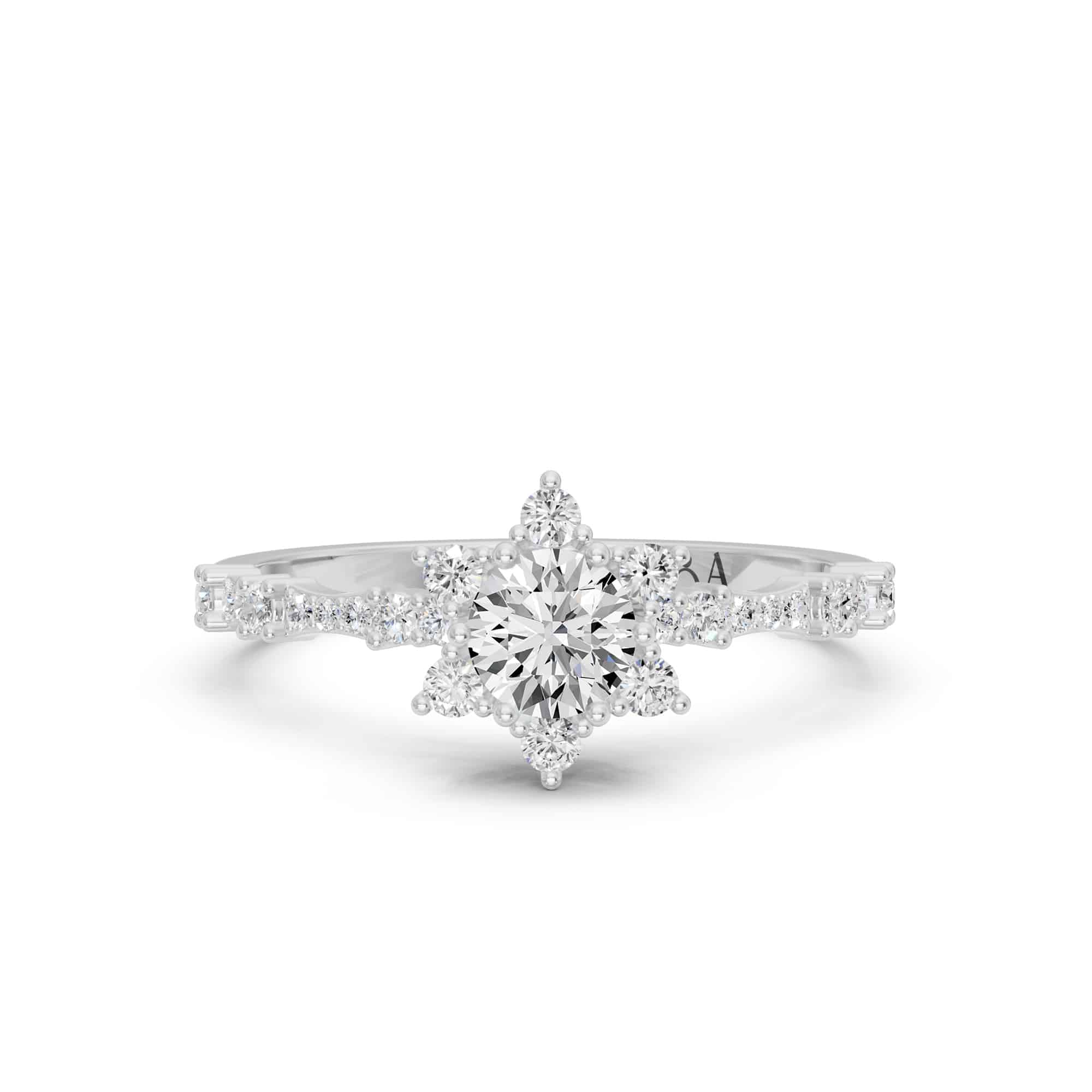 0.90 Karat IDL SERTİFİKALI Lotus Model  Pırlantalı Yüzük