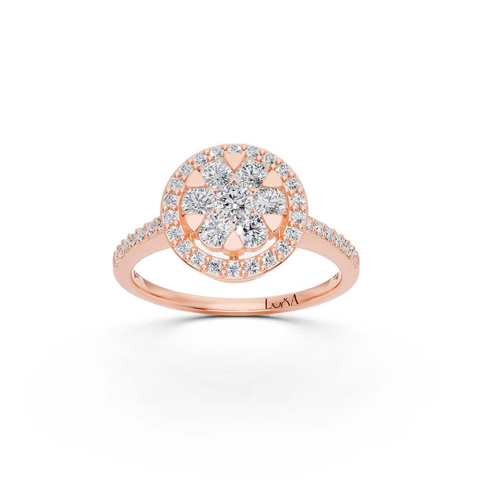 0.56 Karat IDL Sertifikalı Tasarım Coronet Yüzük