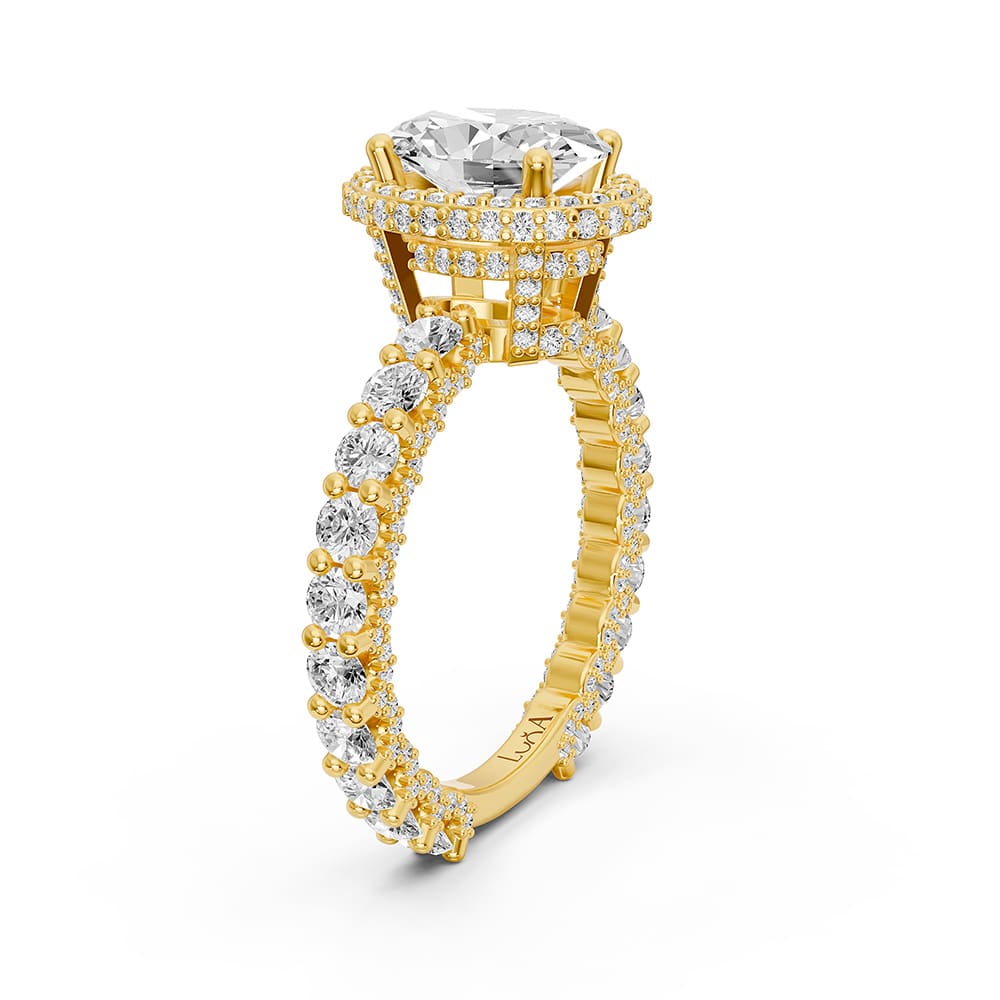 3.00 Karat HRD Sertifikalı Tasarım Oval Pırlanta Tektaş Yüzük