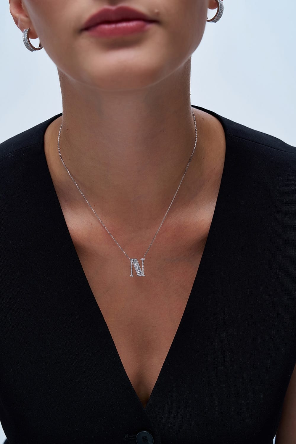 0.35 Karat IDL Sertifikalı Tasarım Pırlanta Harf Kolye