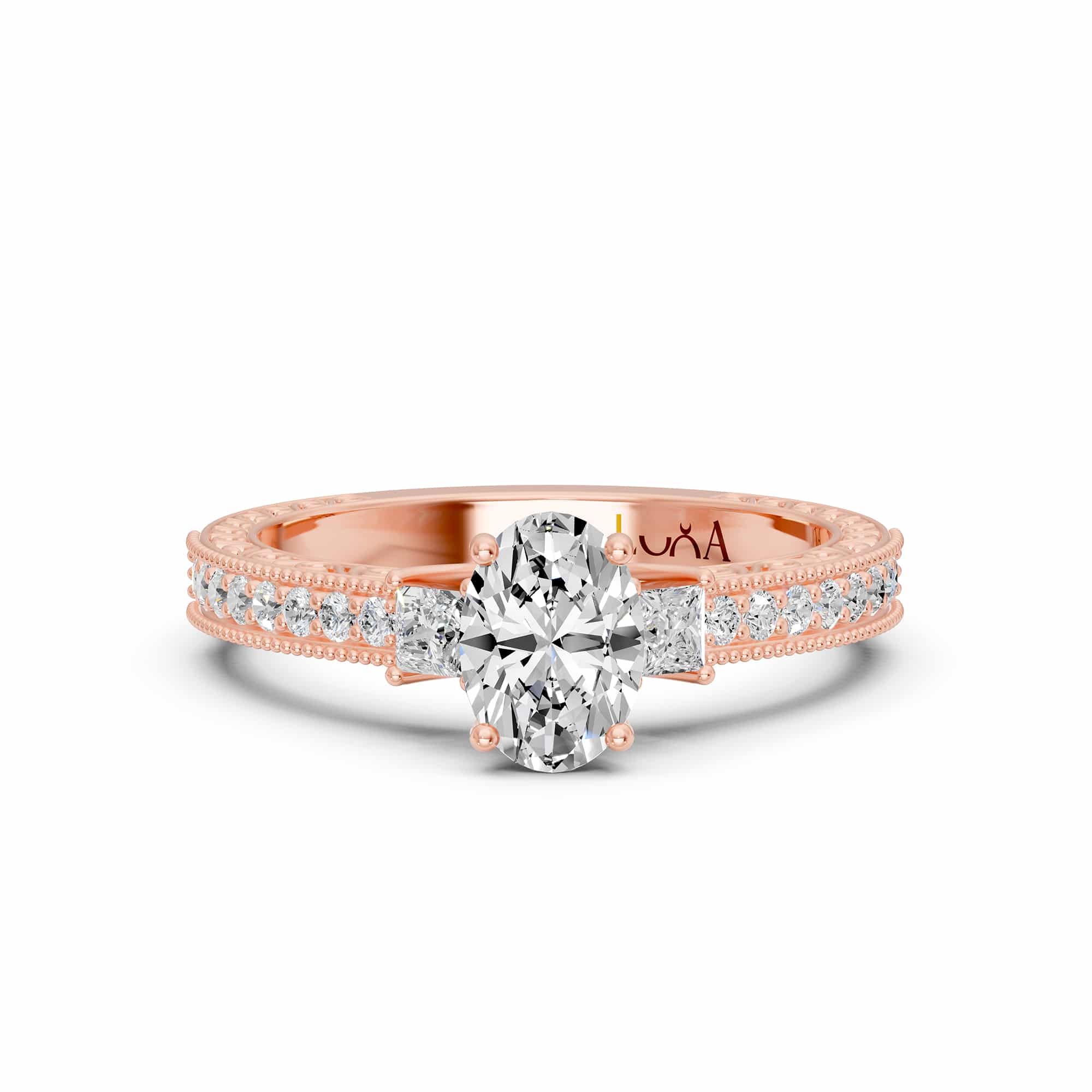 1.46 Karat HRD Sertifikalı Özel Tasarım Oval Pırlanta Yüzük