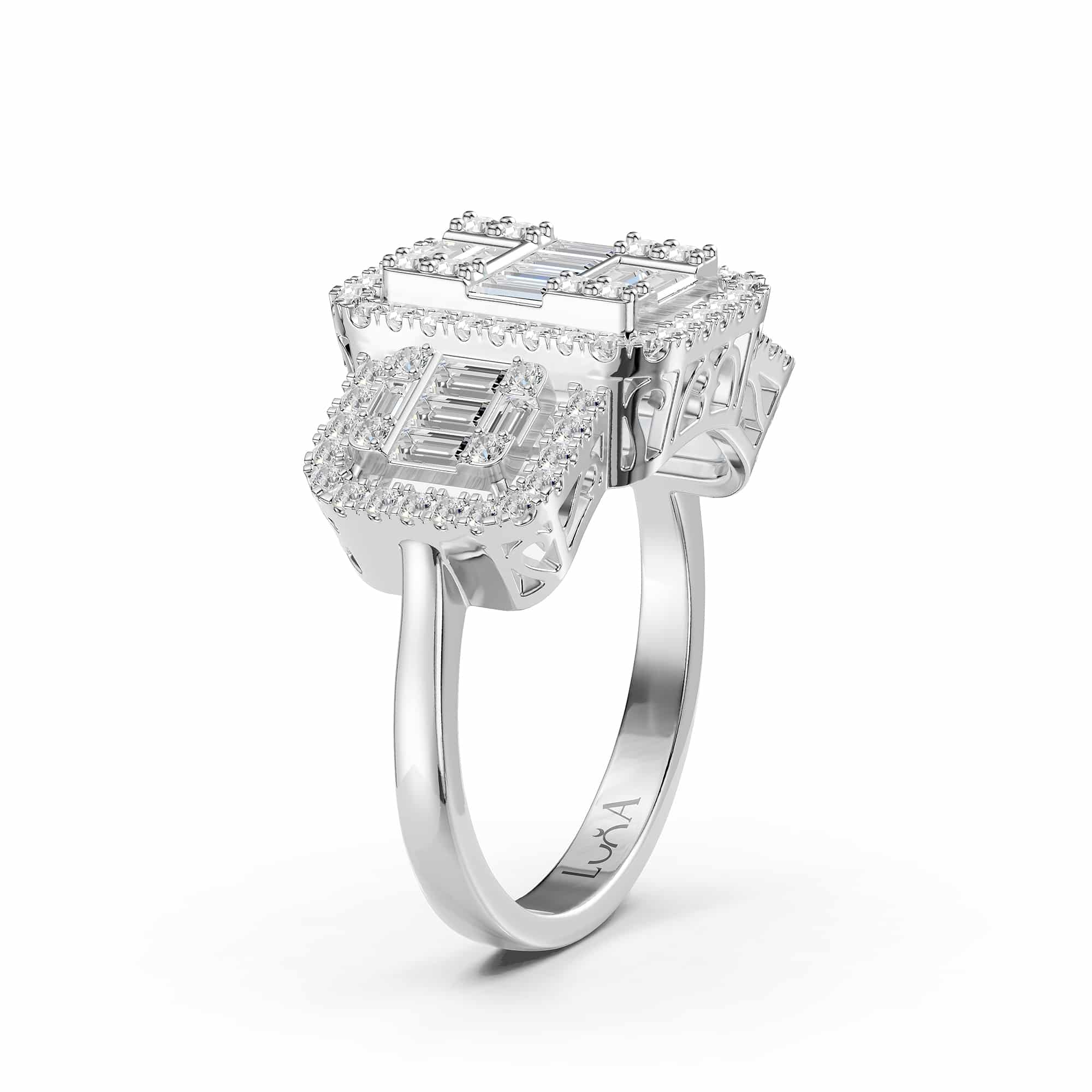 1.40 Karat IDL Sertifikalı Pırlanta Baget Yüzük