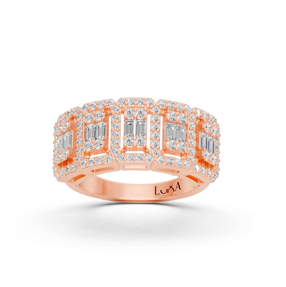 0.90 Karat IDL Sertifikalı Pırlanta Baget Yüzük