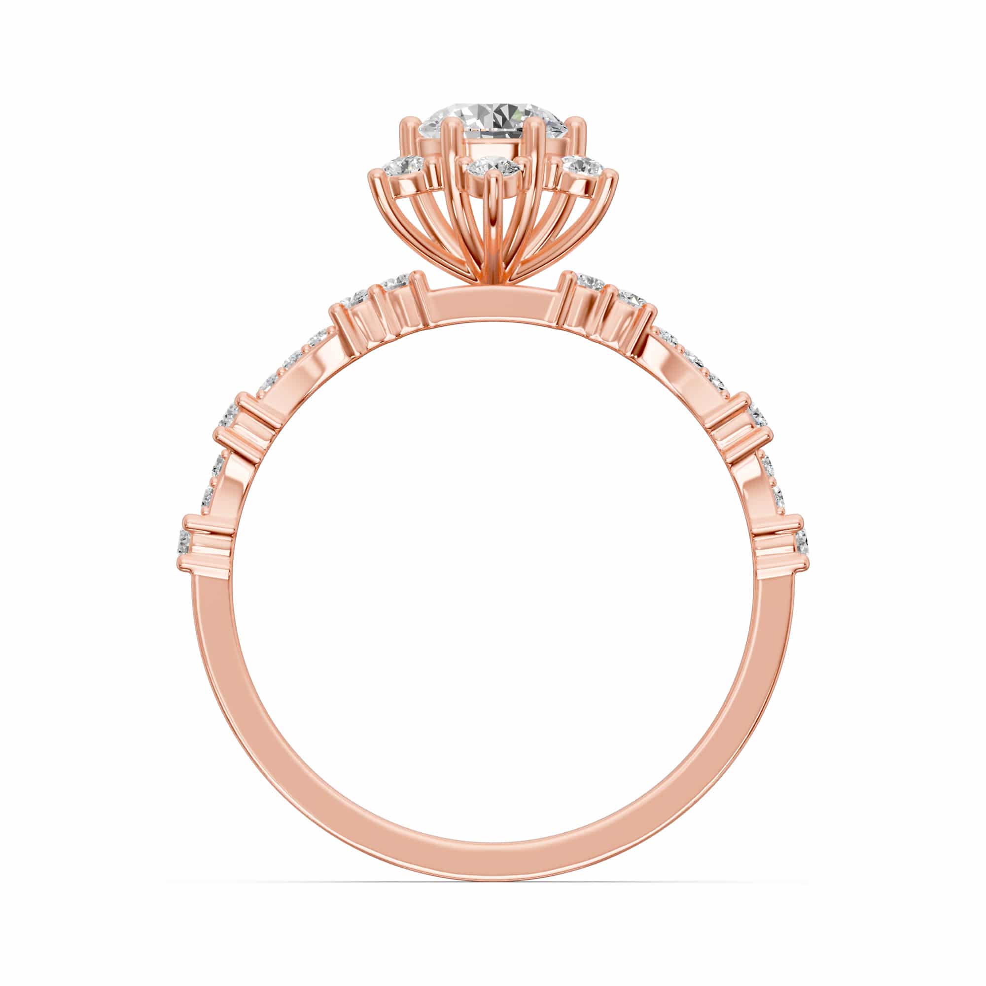 0.90 Karat IDL SERTİFİKALI Lotus Model  Pırlantalı Yüzük