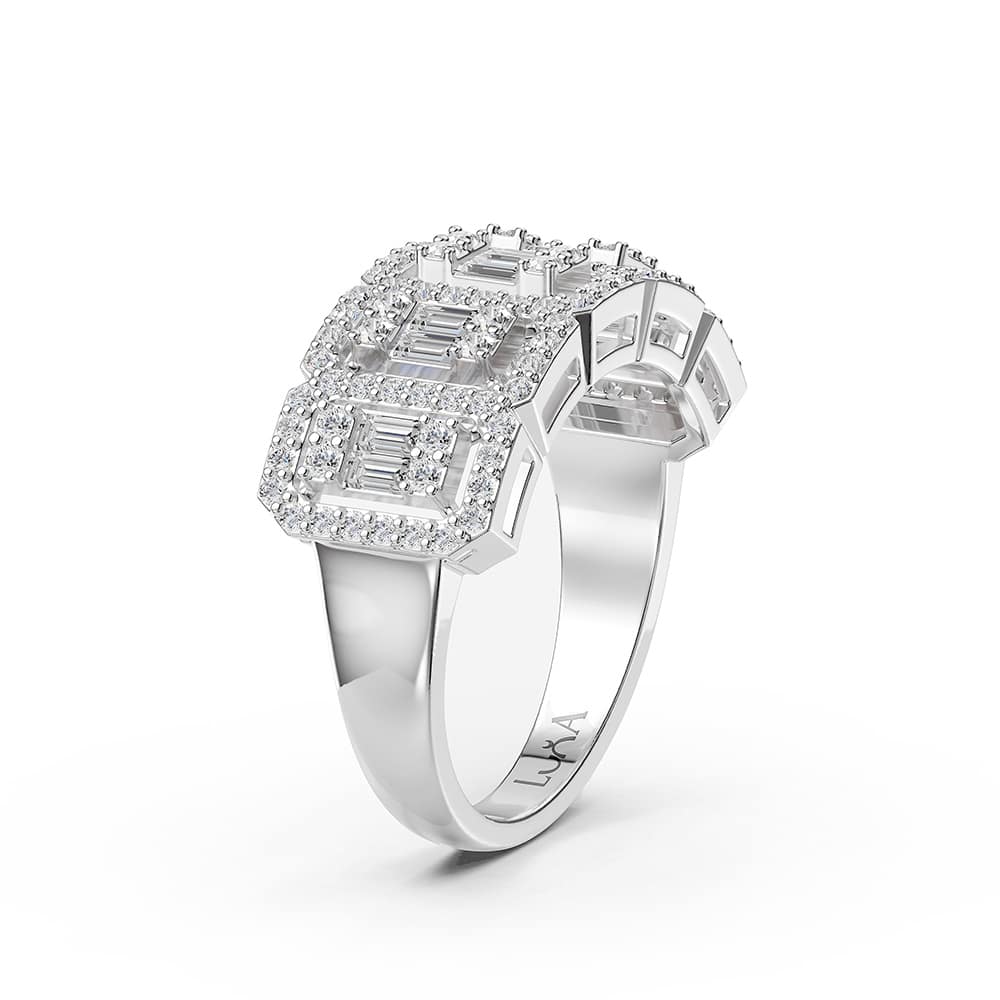 0.90 Karat IDL Sertifikalı Pırlanta Baget Yüzük