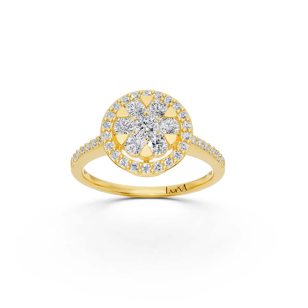 0.56 Karat IDL Sertifikalı Tasarım Coronet Yüzük