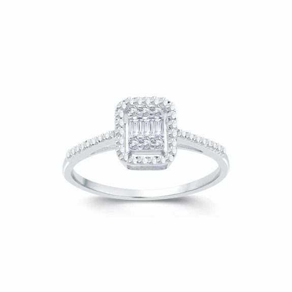 0.15 Karat IDL Sertifikalı Baget Yüzük