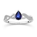 0.30 Karat Pırlantalı Safir Yüzük