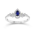 0.40 Karat Pırlantalı Safir Yüzük